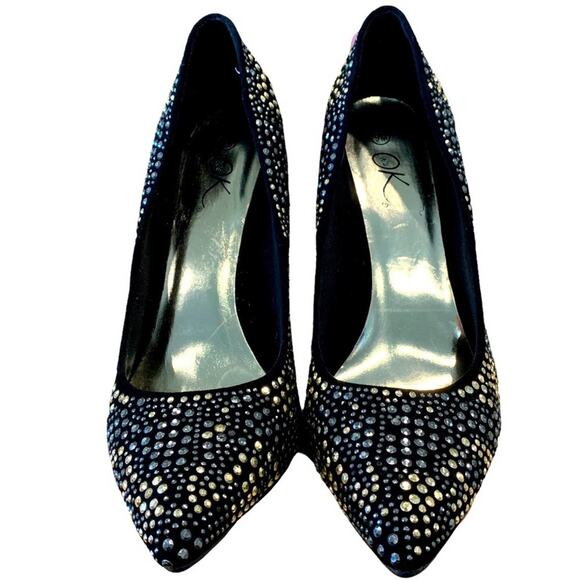 It’s OK shoes. High heels. Studded and faux suede uppers. 4” heels size 9 - Picture 2 of 12